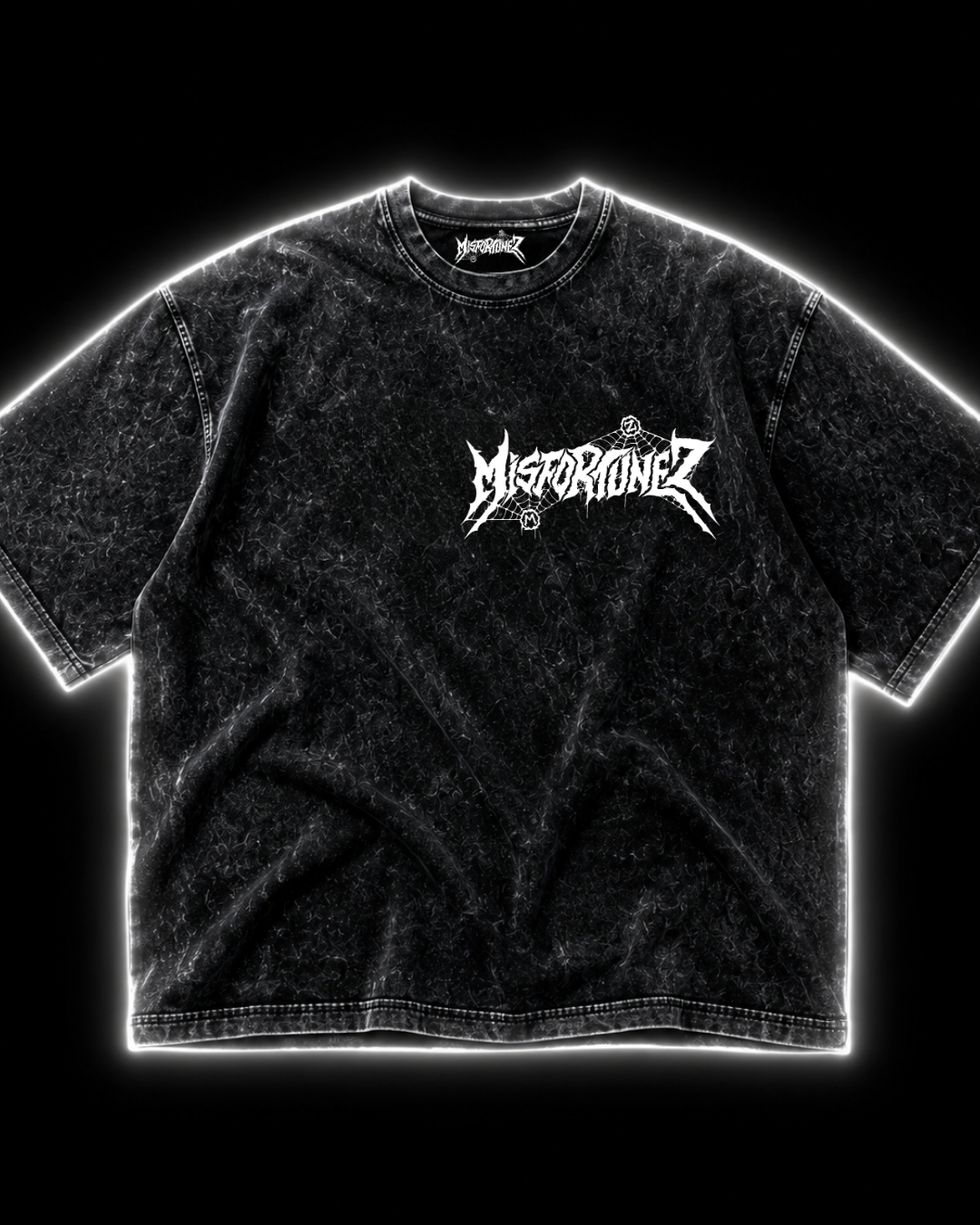 Misfortunez  Snow Washed T Shirt - Black/White
