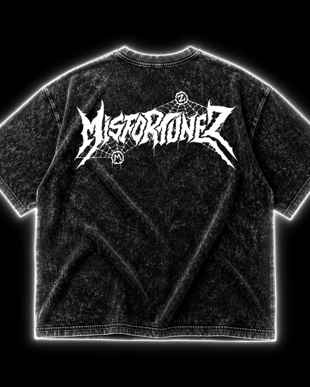 Misfortunez  Snow Washed T Shirt - Black/White