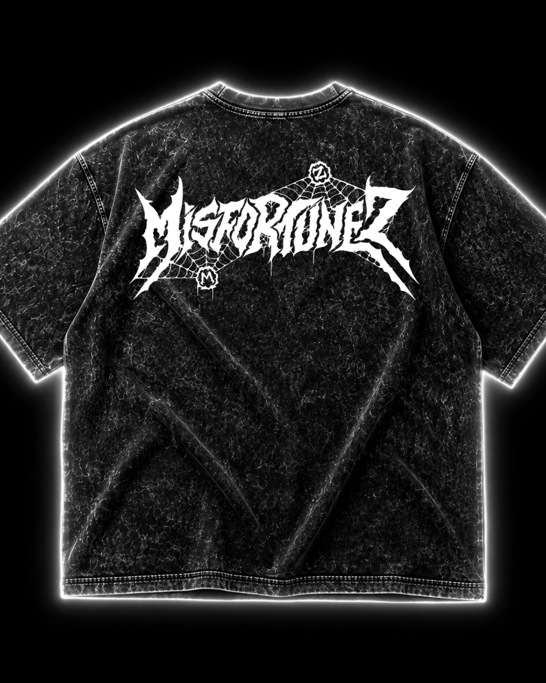 Misfortunez  Snow Washed T Shirt - Black/White